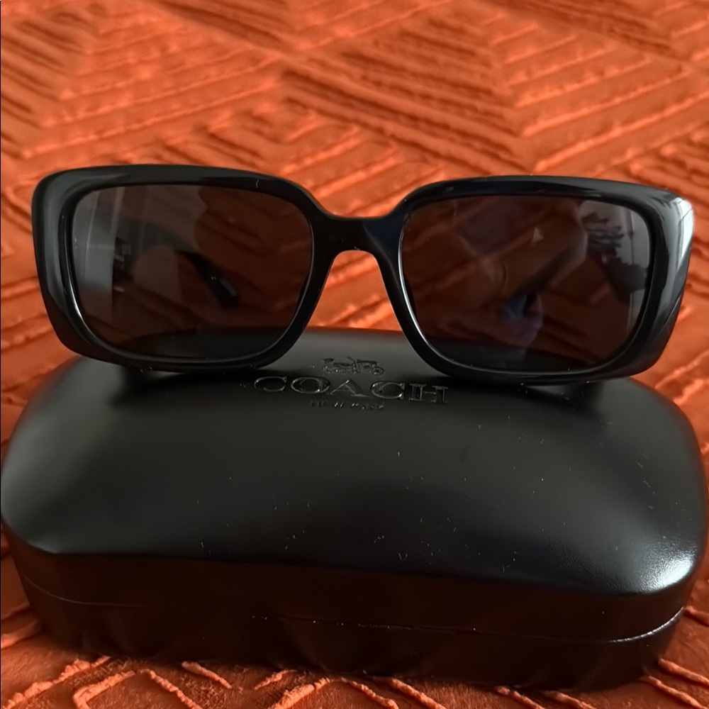 Coach Black Rectangular Sunglasses